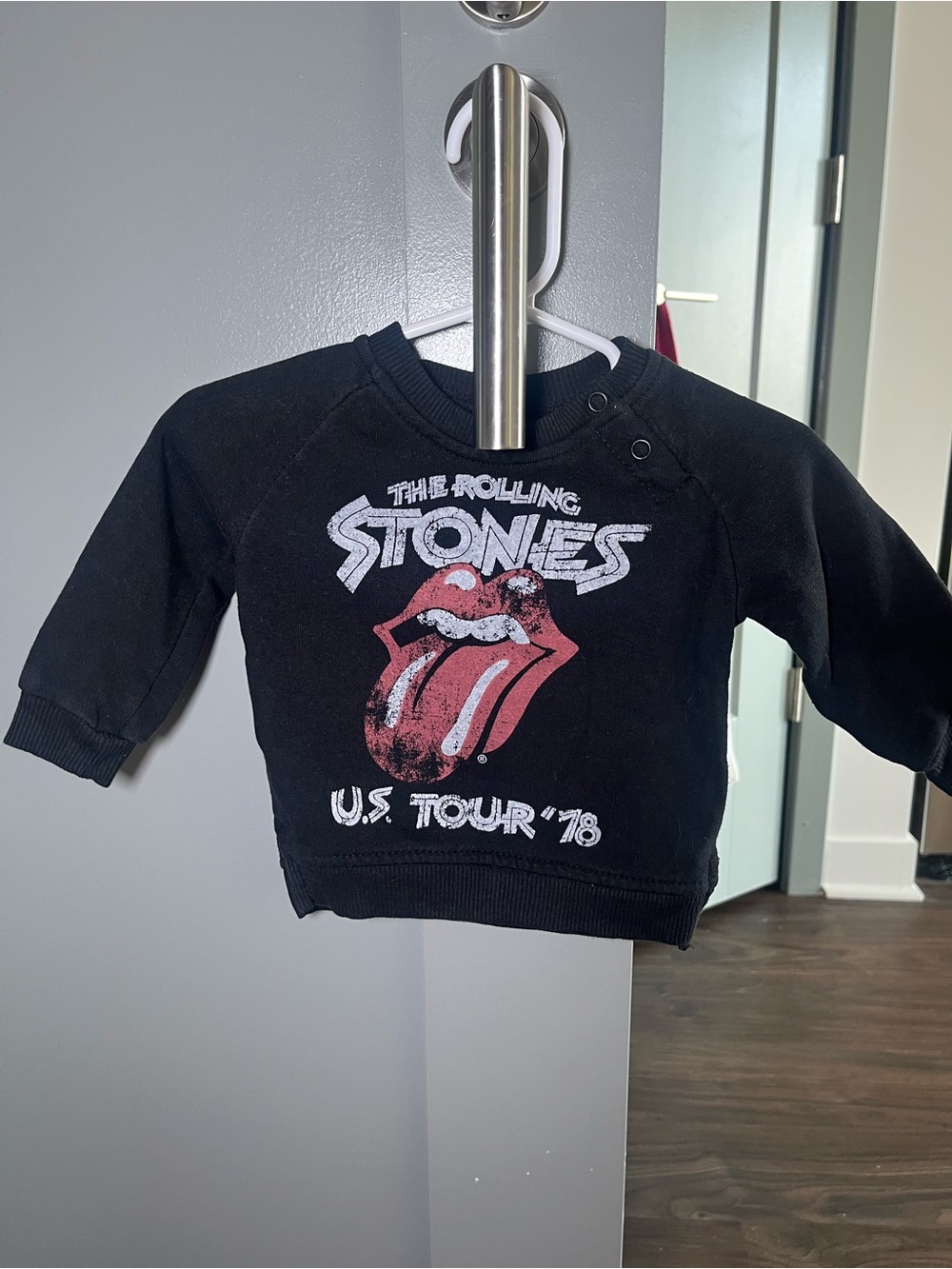 the Rolling Stones Black Kids' US Tour '78 Sweatshirt with Red Tongue Logo